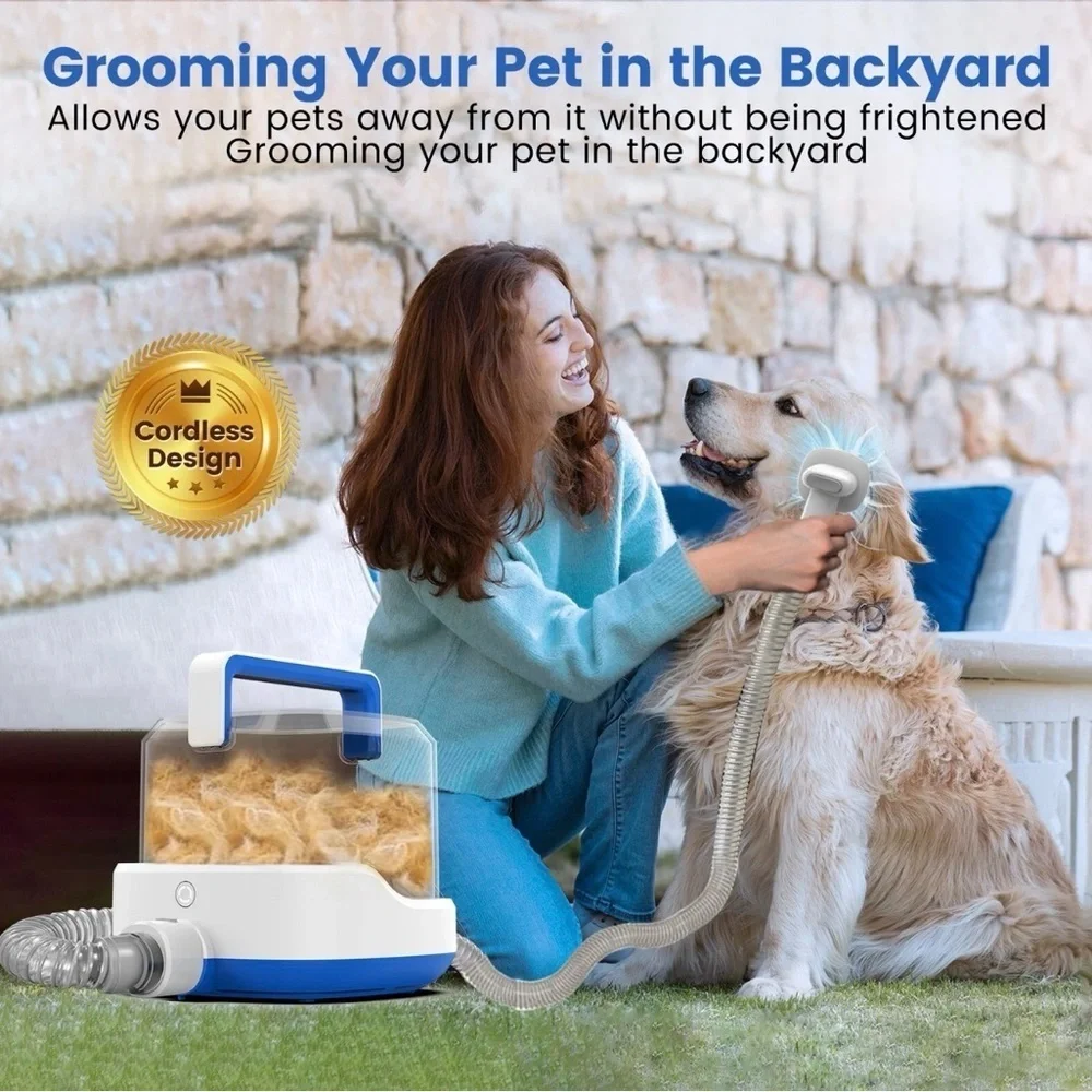Pet Grooming Vacuum Kit Cordless w/ Attachments 🐾 AIRROBO PG200